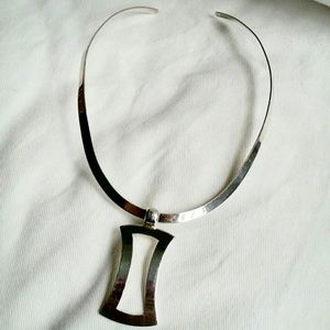 Brand New Chunky Sterling Silver Collar & Pendant